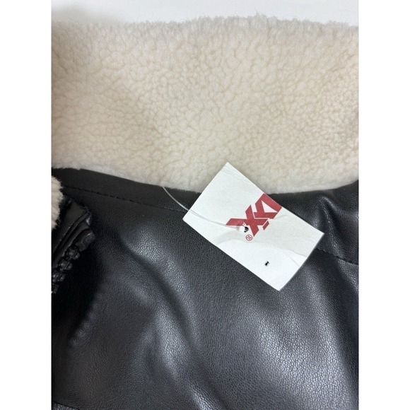 Rebecca Minkoff Reversible Puffer Vest Black Cream Faux Leather Sheepskin XXL - Picture 12 of 13